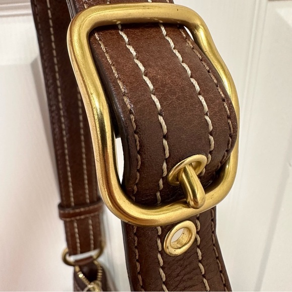 Coach Vintage Patchwork Shoulder Bag Signature Canvas Suede Brown Leather - Picture 10 of 13